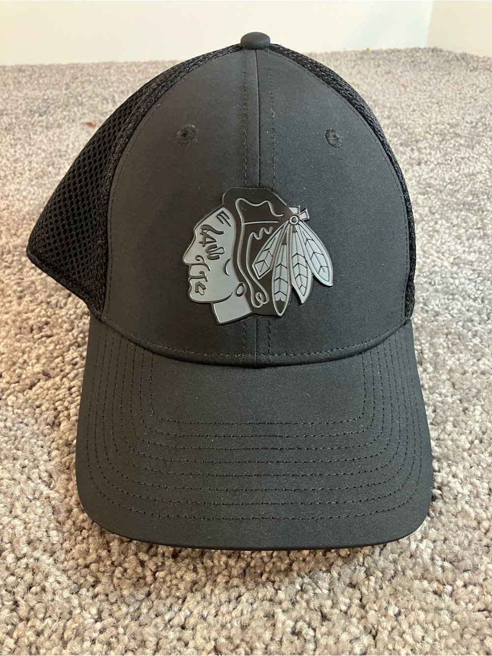 Chicago Blackhawks NHL Fanatics Baseball Cap Hat Black Fitted Size M/L